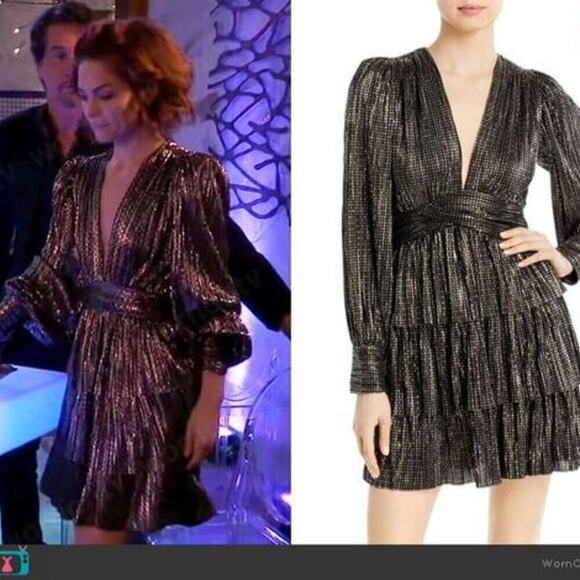 NWT Tiered Metallic Mini Dress Cordial Blackberry 8 NWT🎉🍾 - Picture 8 of 16